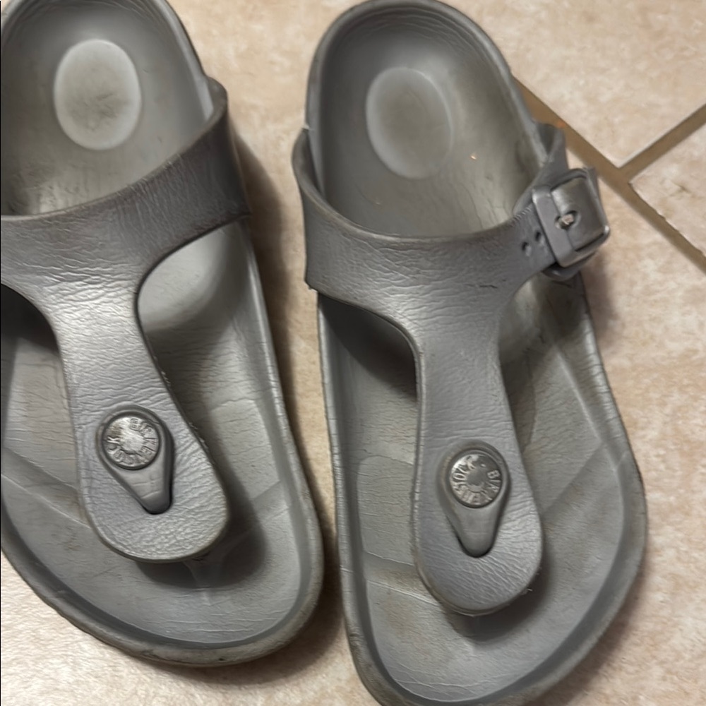 Birkenstock Gray Slide Sandals